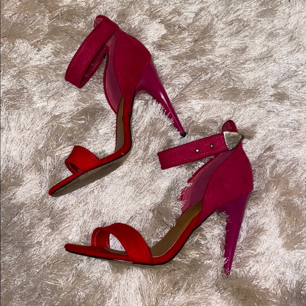 Shoe Cult Color Block Ankle Strap Heels